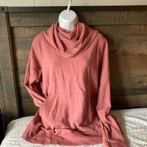 LL Bean pink cowl neck sweatshirt